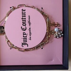 Juicy couture charm bracelet gold and Crystal accents